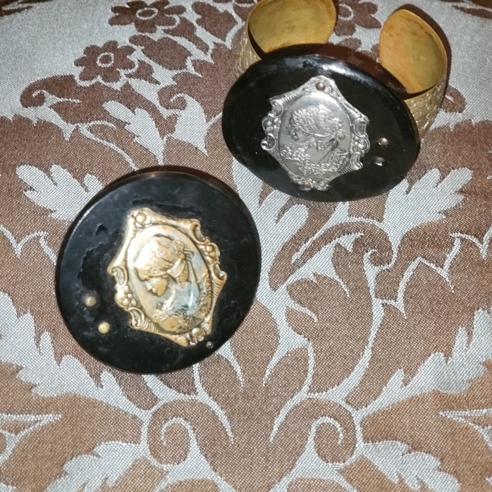 Antique repurposed celluloid Ring and Bracelet